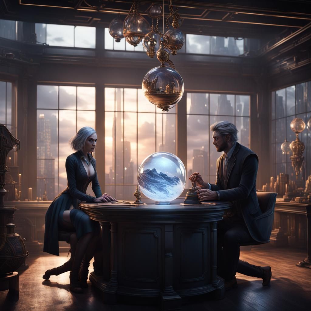 Mages Foreseeing Future in Architect's Office