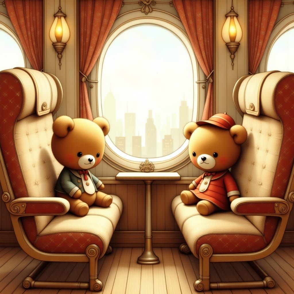 Rilakkuma and Friends in Whimsical First Class Luxury