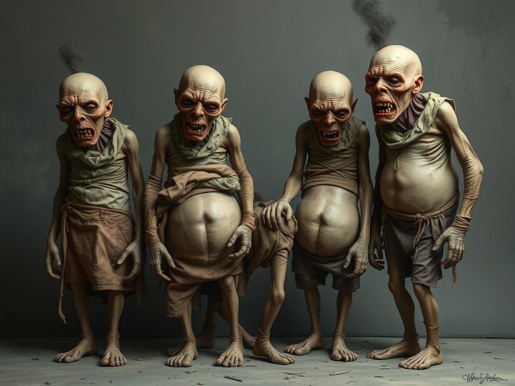 Distorted Figures in Earth Tones as Digital Art