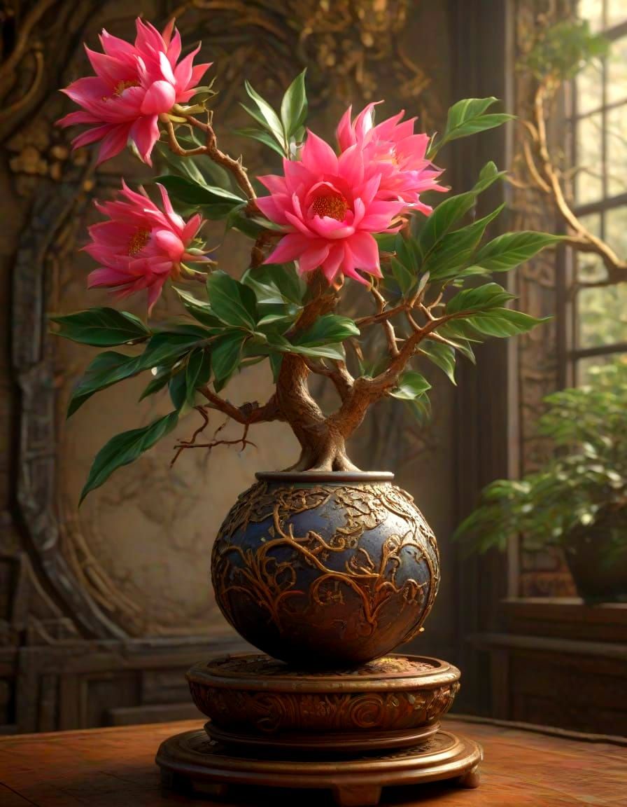 Whimsical Pitaya-Human Hybrid in Vibrant Bismuth Landscape