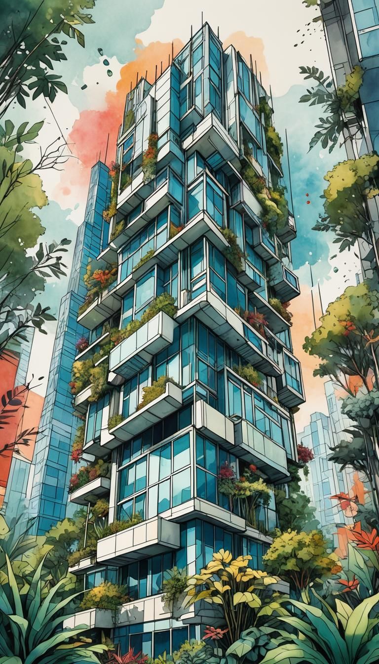 Surreal Bauhaus-Inspired Architecture Meets Vibrant Botanica...