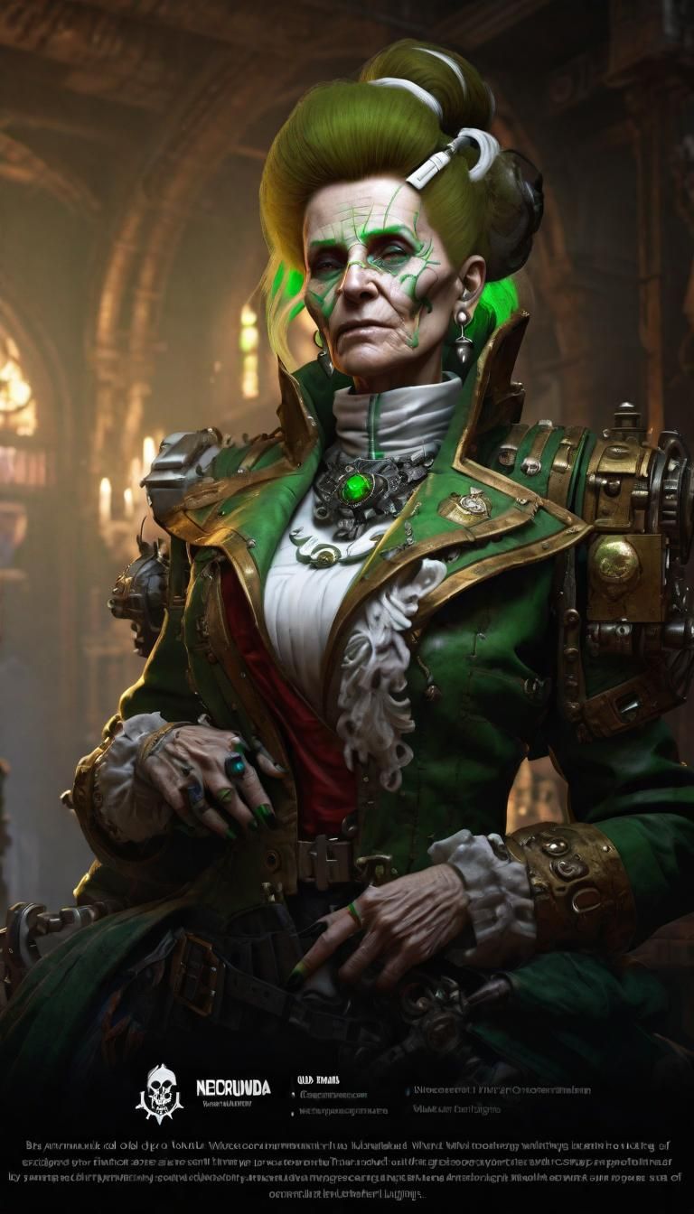 Noble Lady Portrait in Warhammer 40000 Style