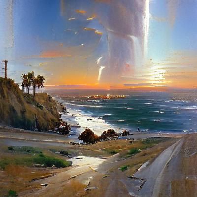 California Landscape in Oil Painting Style