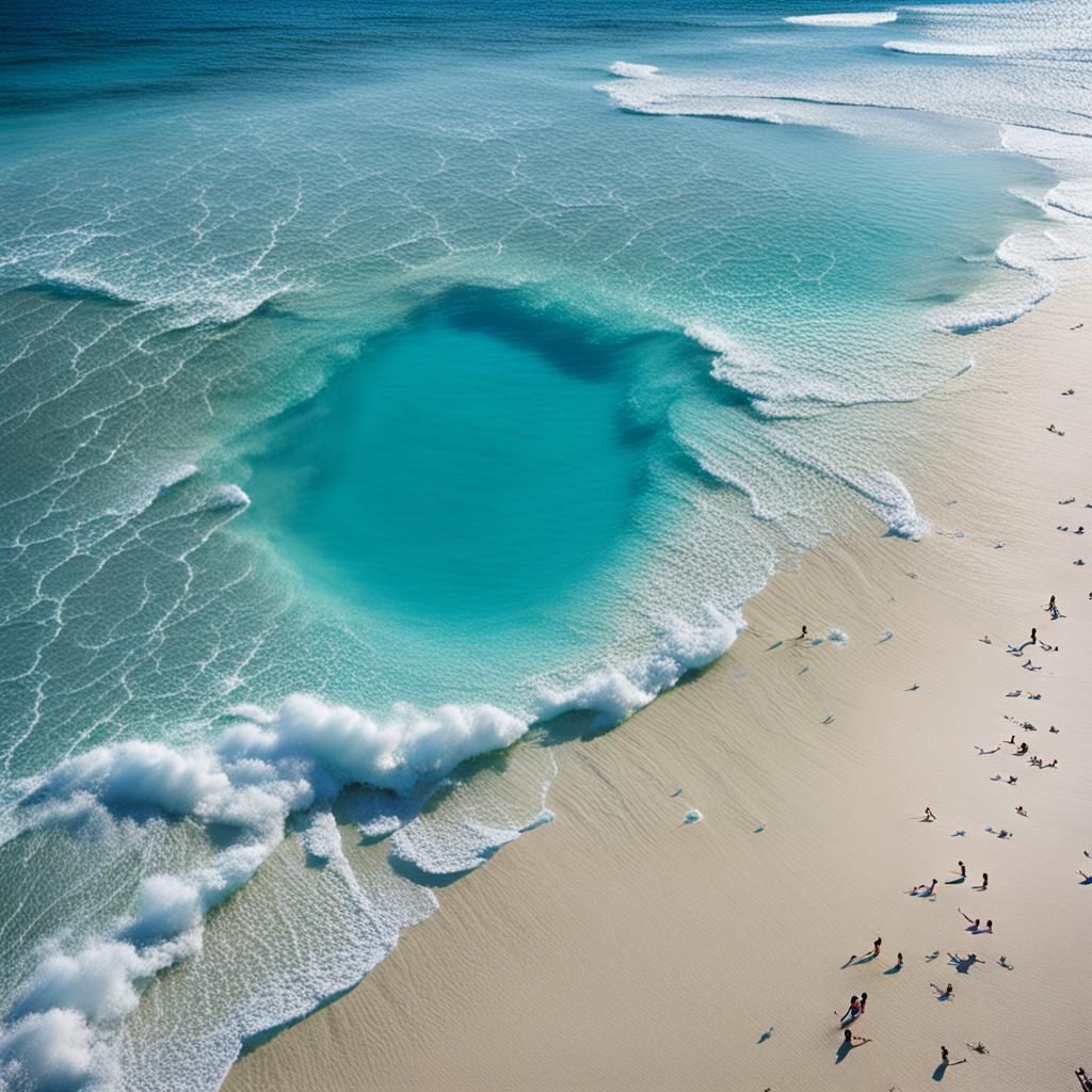 Shimmering Ocean Waves Kissing the Sandy Shore