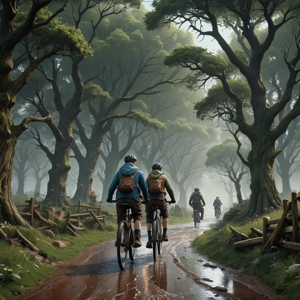 Cyclists Brave Hailstorm in the Shire