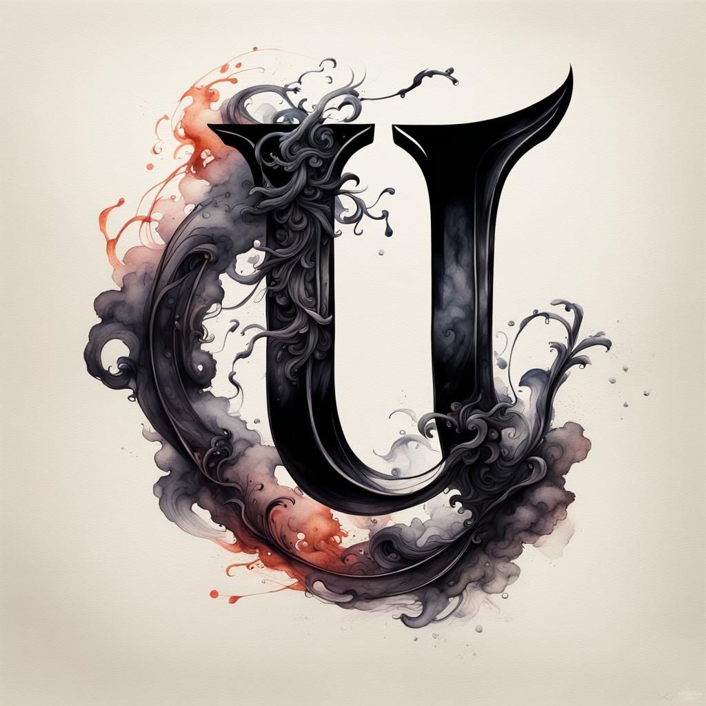 Calligraphic alphabet letters