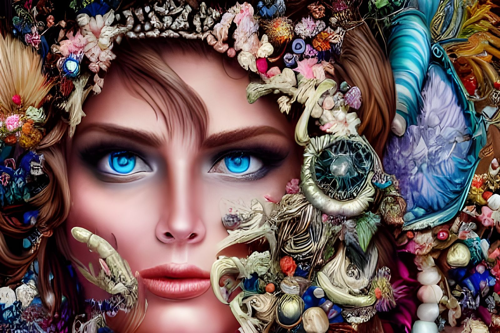Hyperrealistic Beauty Queen Portrait in 16k Resolution