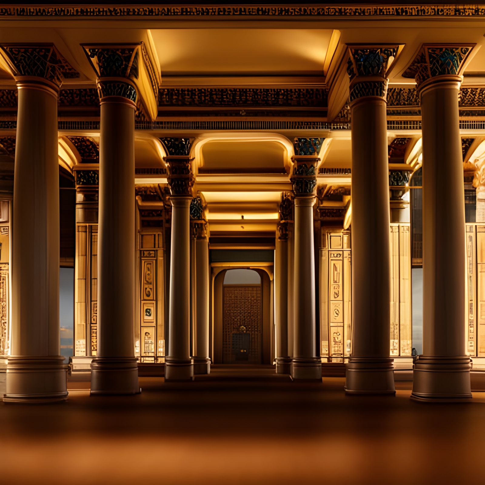Detailed Ancient Egyptian Palace Interior