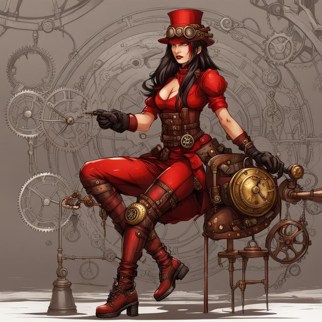 Steampunk Elektra Natchios Character Design