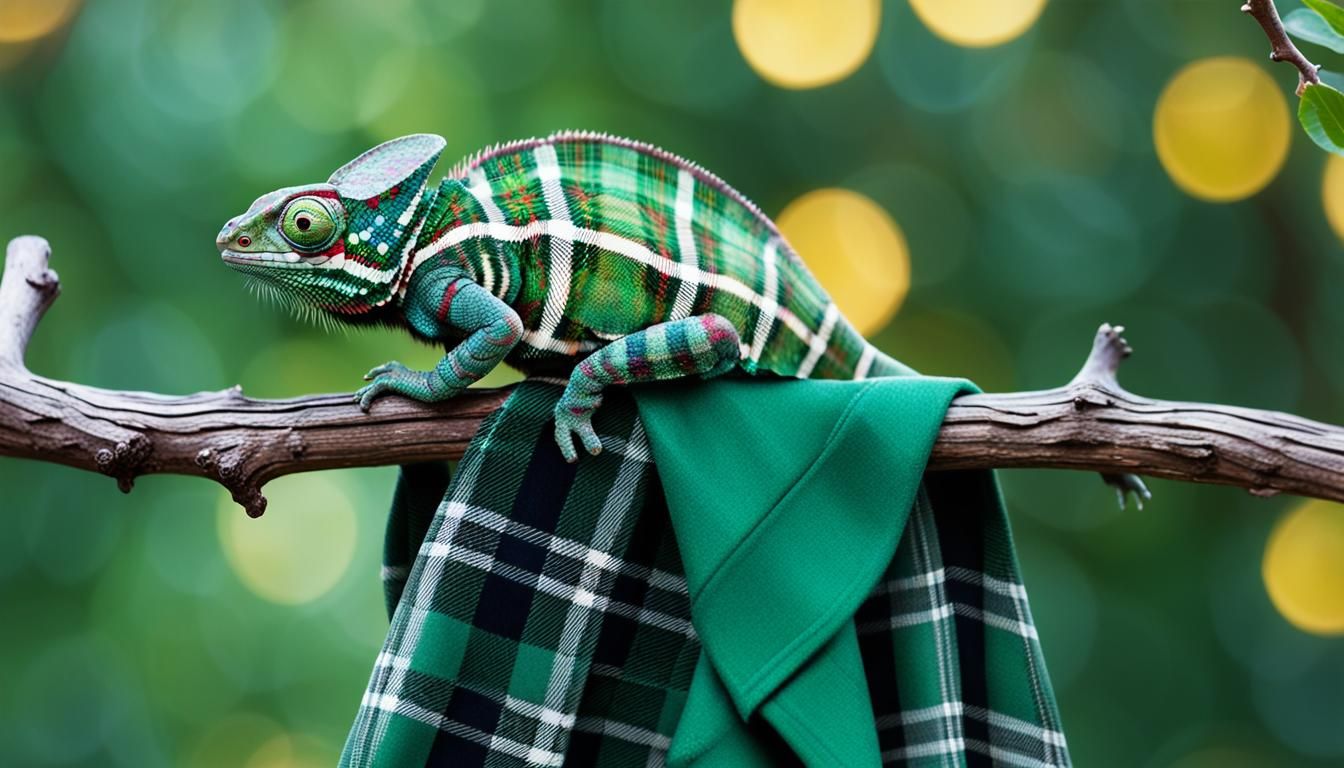 Chameleon Camouflage: Tartan Transformation in Digital Art