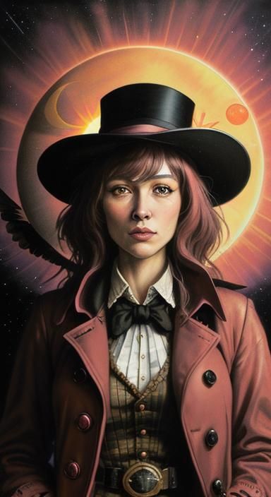 Neon Noir Portrait in Liminal Space Style