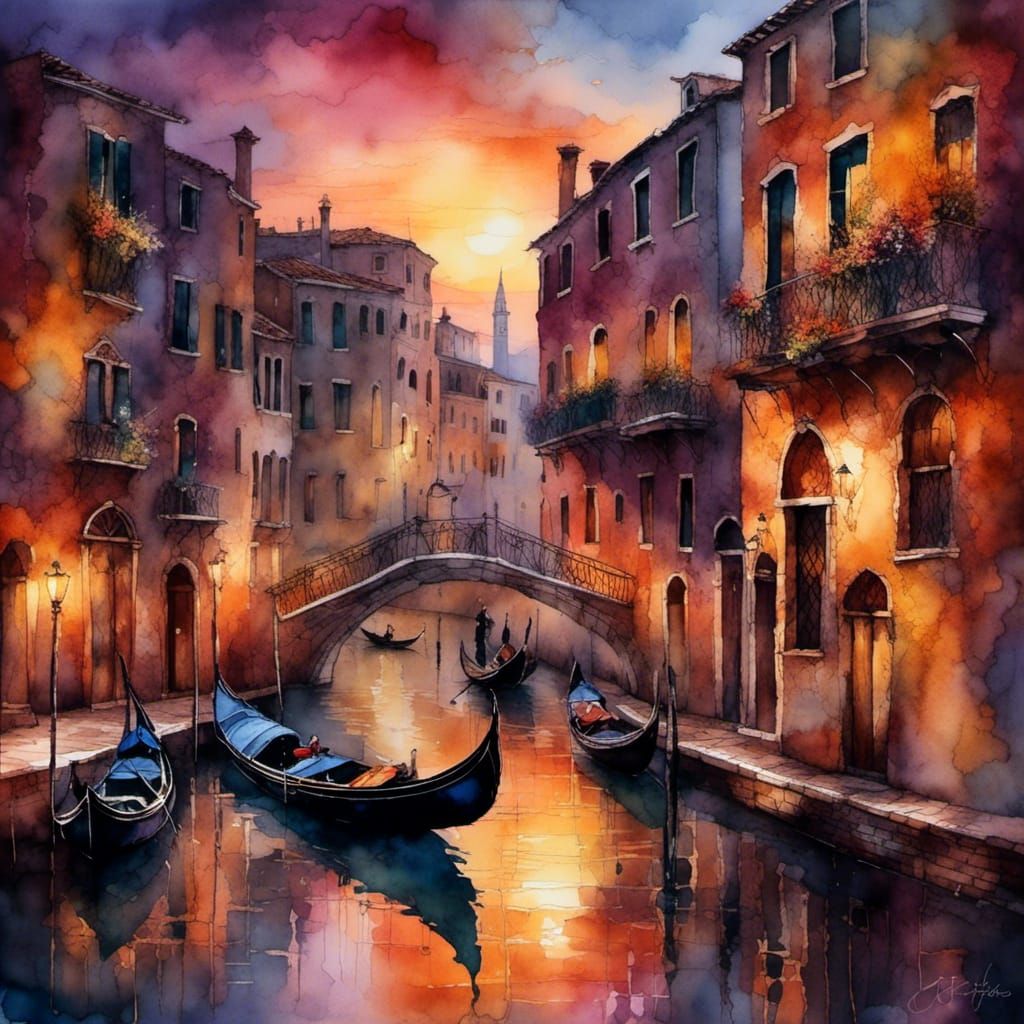 Watercolor Canal 04