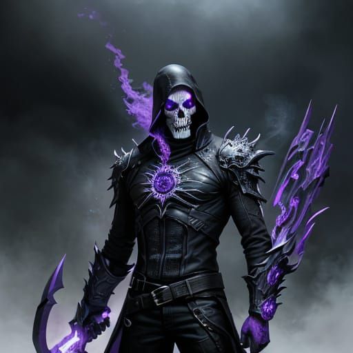 Reaper Angel with Violet Flames and Aura