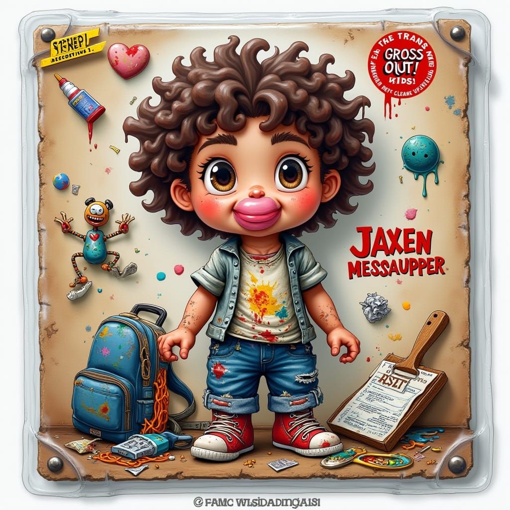 Cartoon Action Figure Chaos in Vintage Style Packaging