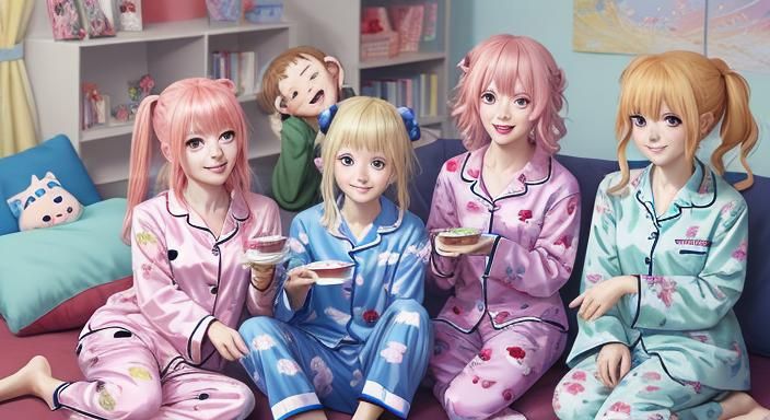 Anime Style Pajama Party Key Visual