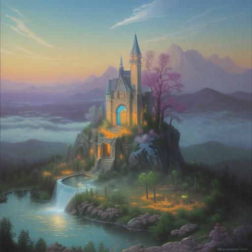Ethereal Fantasy Landscape in Hyperdetailed Style
