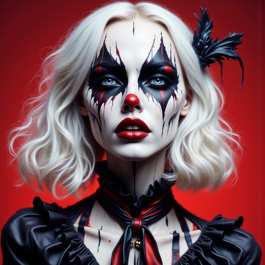 Distressed Harlequin in Dark Digital Painting