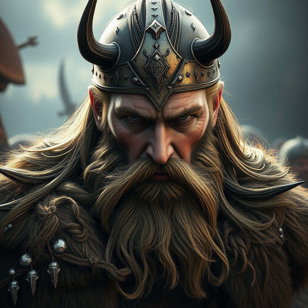 Viking Warriors Portrait in Hyperdetailed Style