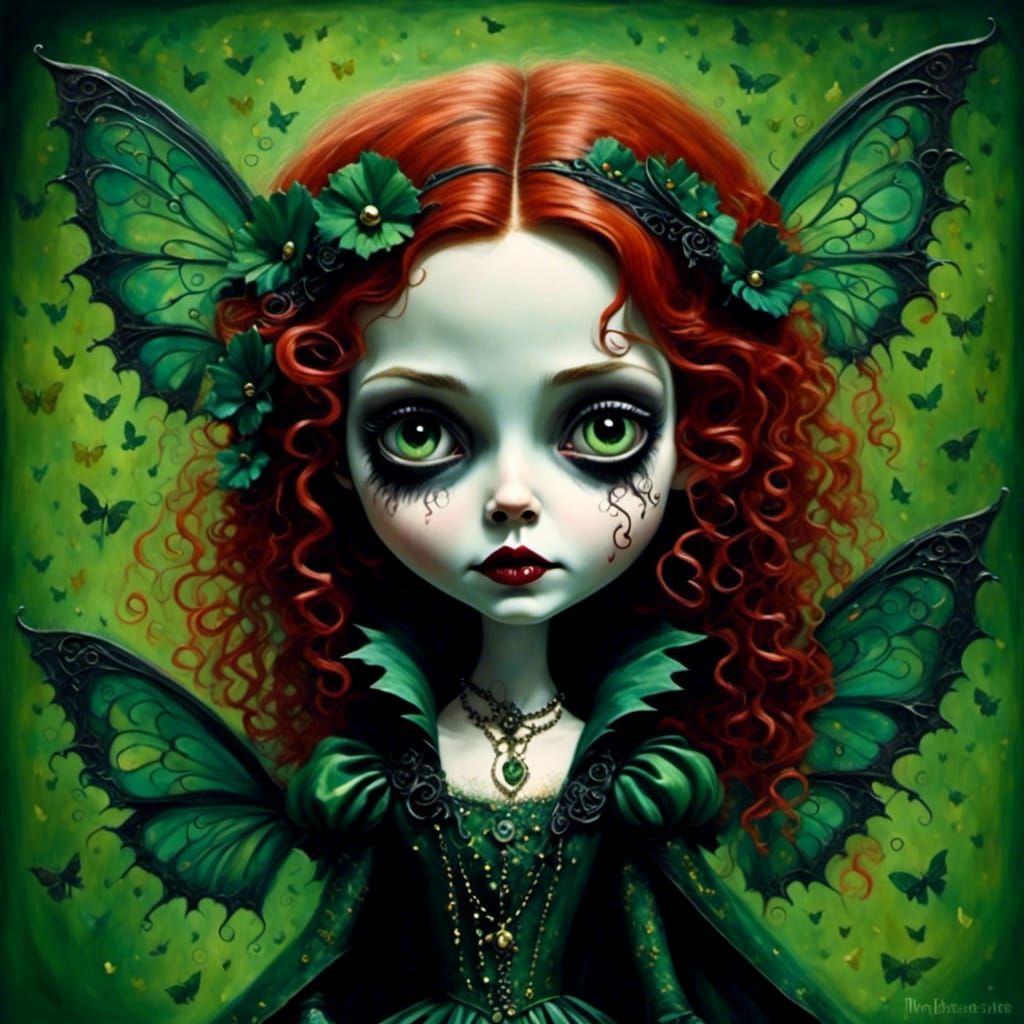 Whimsical Portrait of Child with Glitter Wings