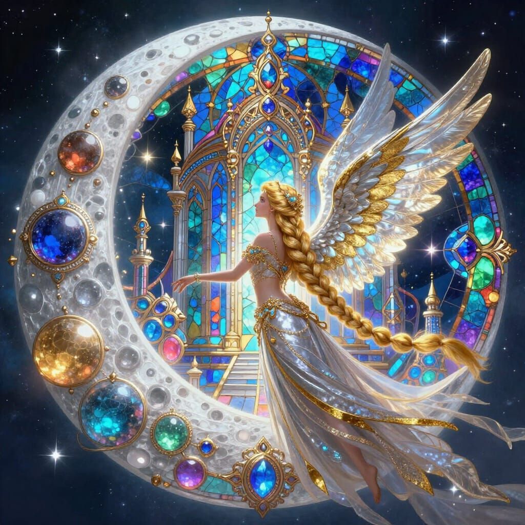 Divine Maiden Descends to Gemstone Kingdom on Moon in Staine...