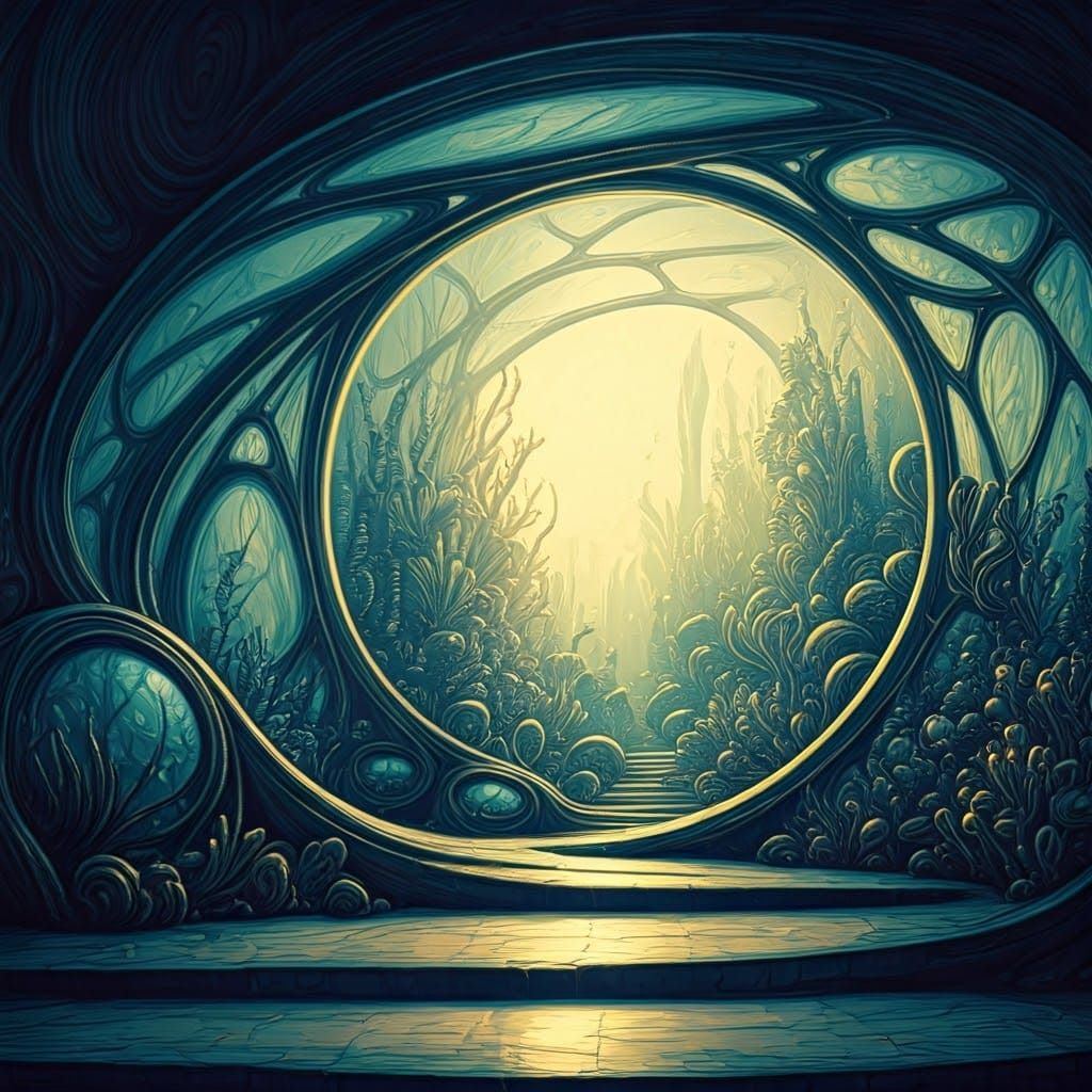 Modern Aquarium in Intricate Pen and Ink