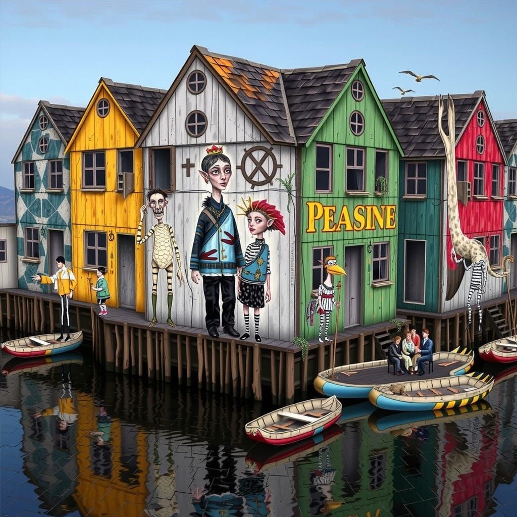 Fantastical Creatures in Crocodile Mouth, Dürer Style