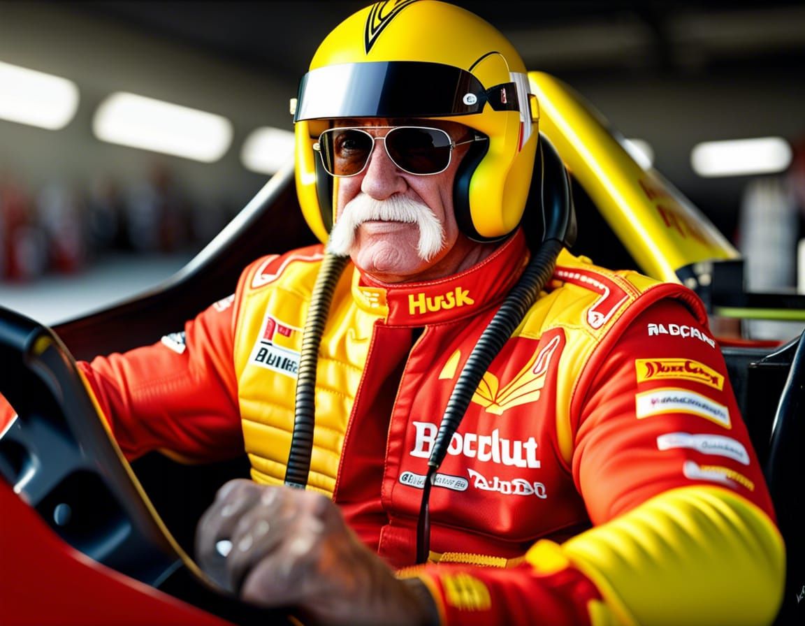 Hulk Hogan Drives a Formula 1 Car