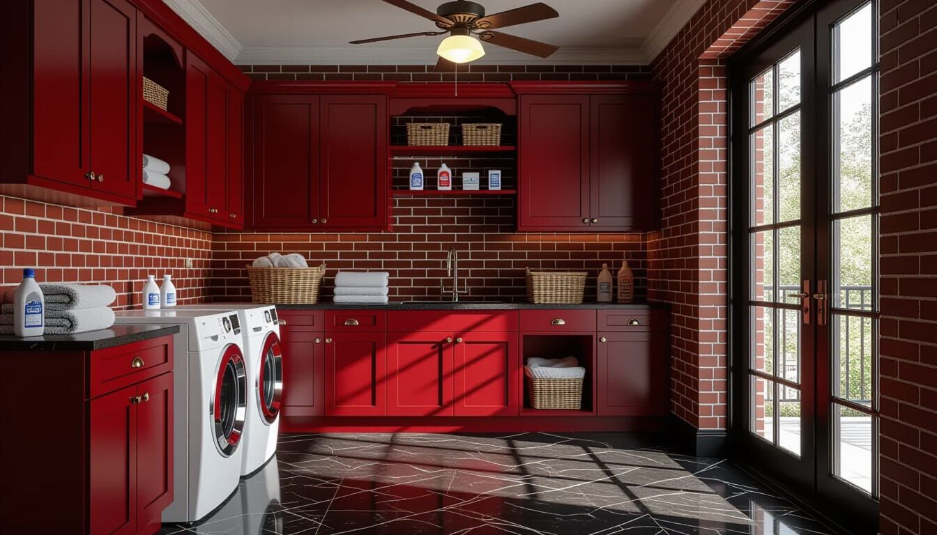 Victorian Laundry Room with Glass Walls and Natural Light