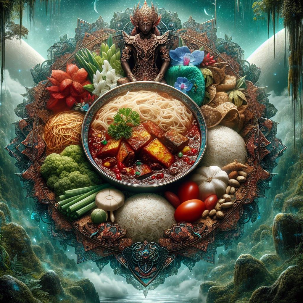 Mendoan: Traditional Cuisine as Matte Painting Concept Art