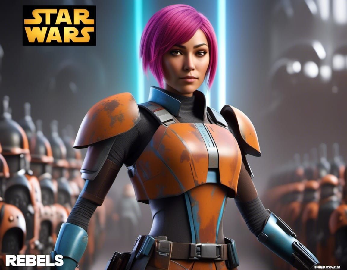 Sabine Wren CGI Portrait in Disney Animation Style
