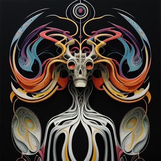 Abstract 3D Render in Dada Expressionist Style