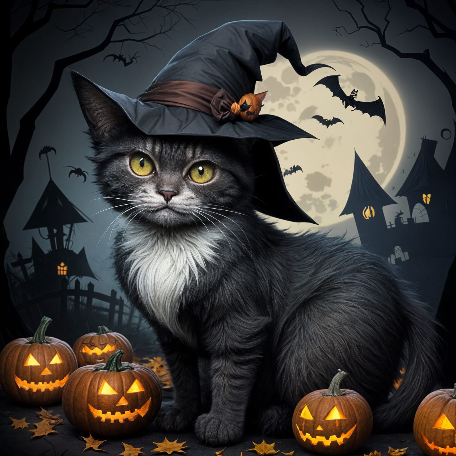 Scary Scruffy Cat for Halloween