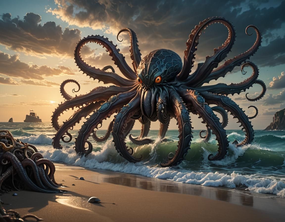 Giant Spider-Octopus Hybrid Emerges from the Sea