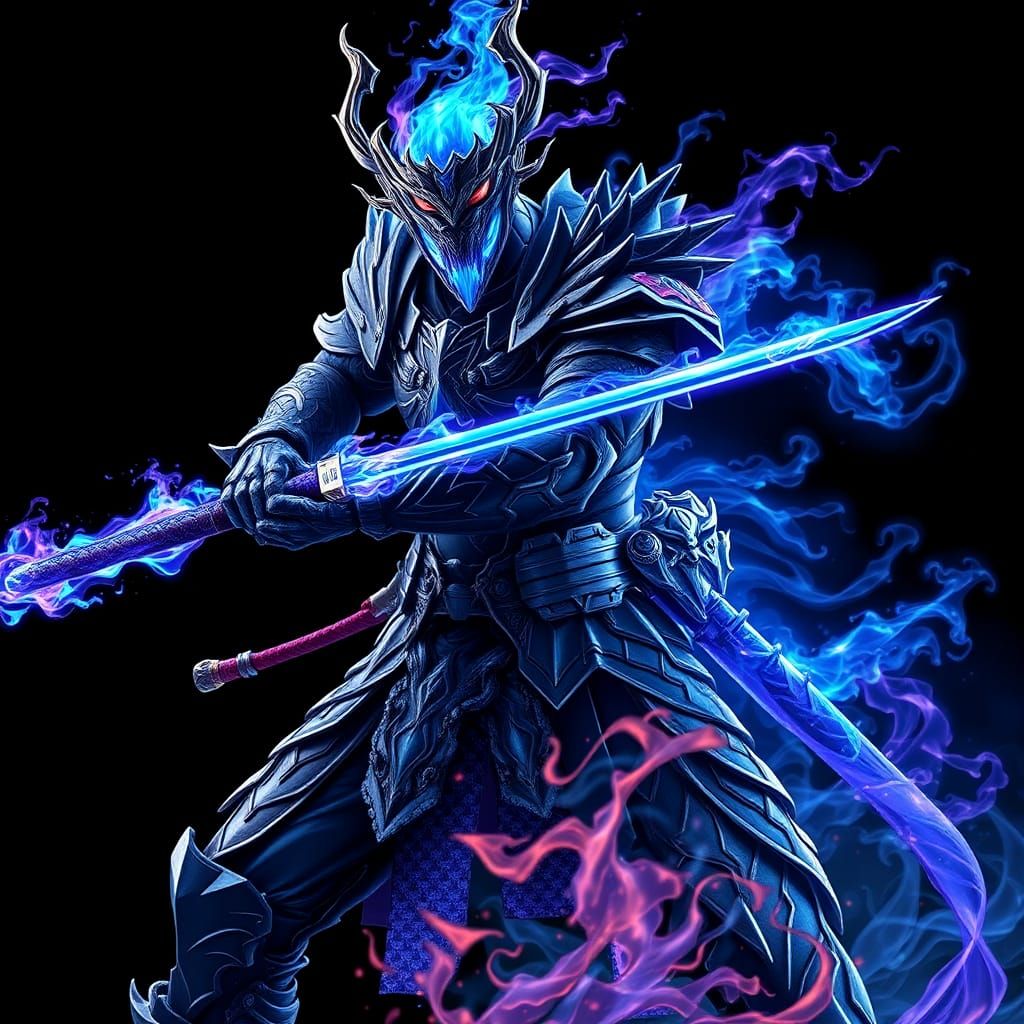 Venom in Cosmic Flame Armor with Katana