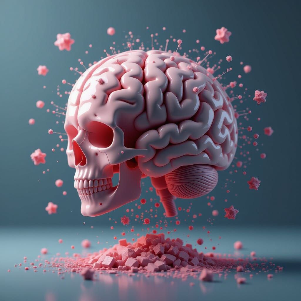 Hyperrealistic 3D Brain in Creative Action
