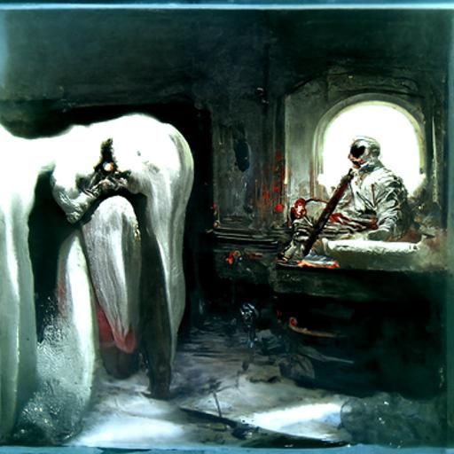 Horrific Dentist Scene in Doré Style