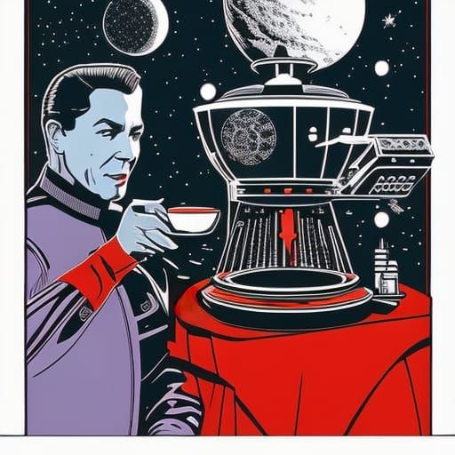 Deep Space Nine Coffee Shop in Pop Art Style