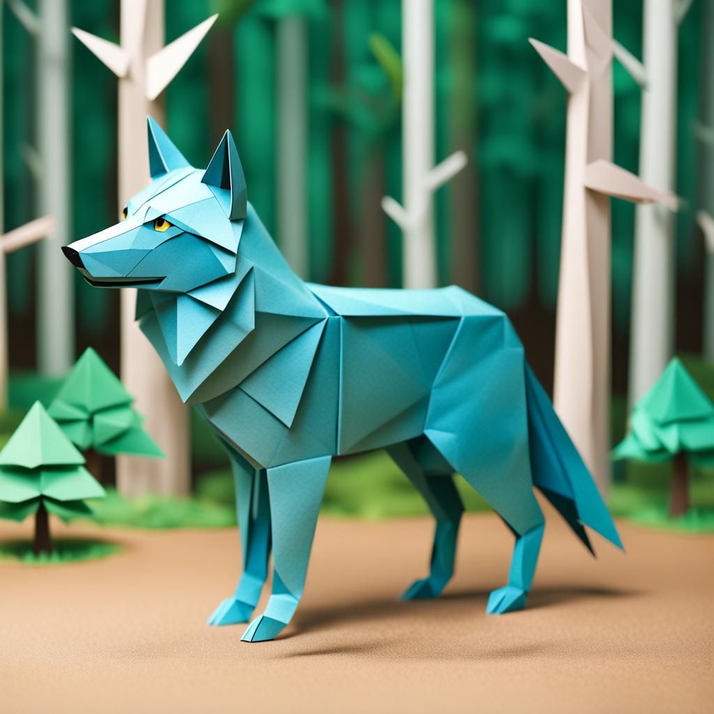 A cute wolf in the woods