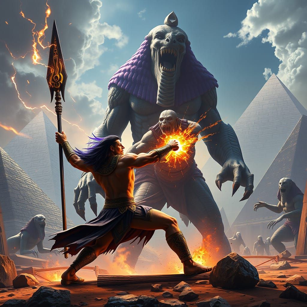 Epic Battle of Ancient Gods in Giza