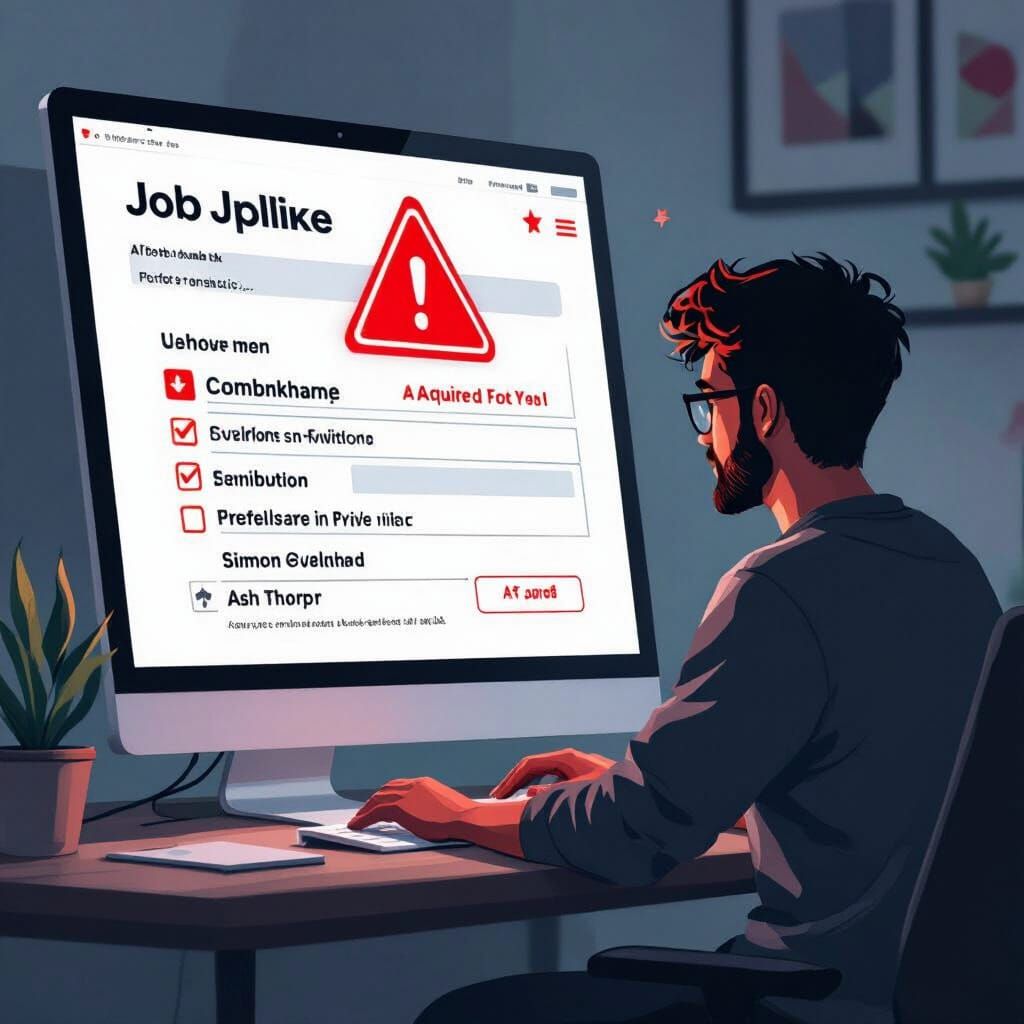 Online Job Application in Digital Art Style