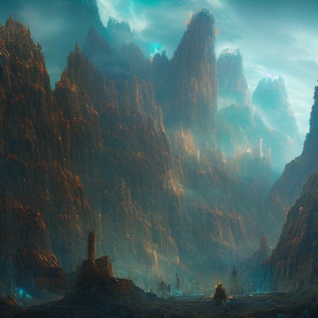 Epic Monolith Invasion in Detailed Eldritch Sci-Fi Painting