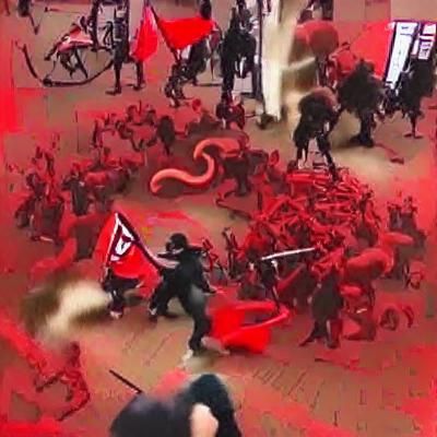 Demons Assault Liberty in Communist Vivid Imagery