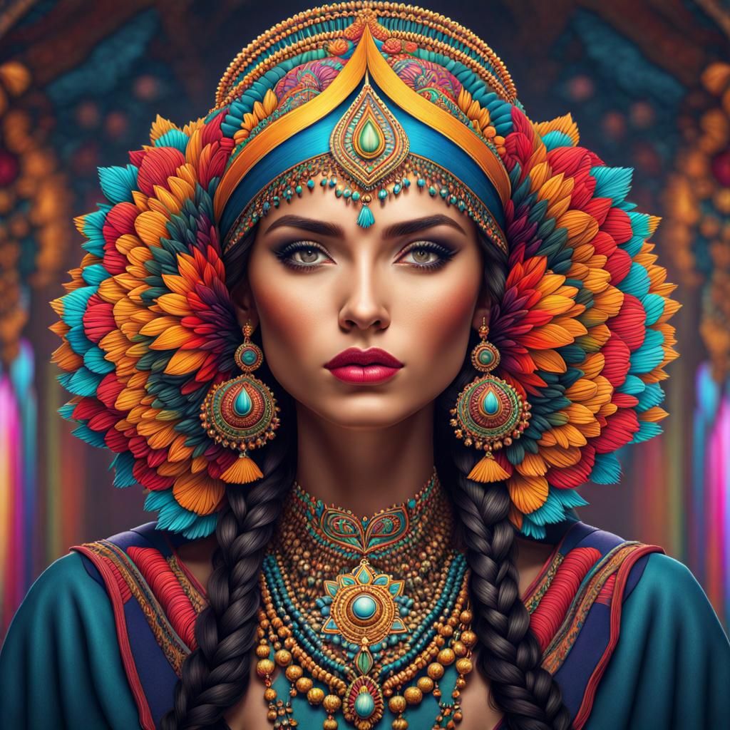 Detailed Portrait of a Woman in Splash Art Style