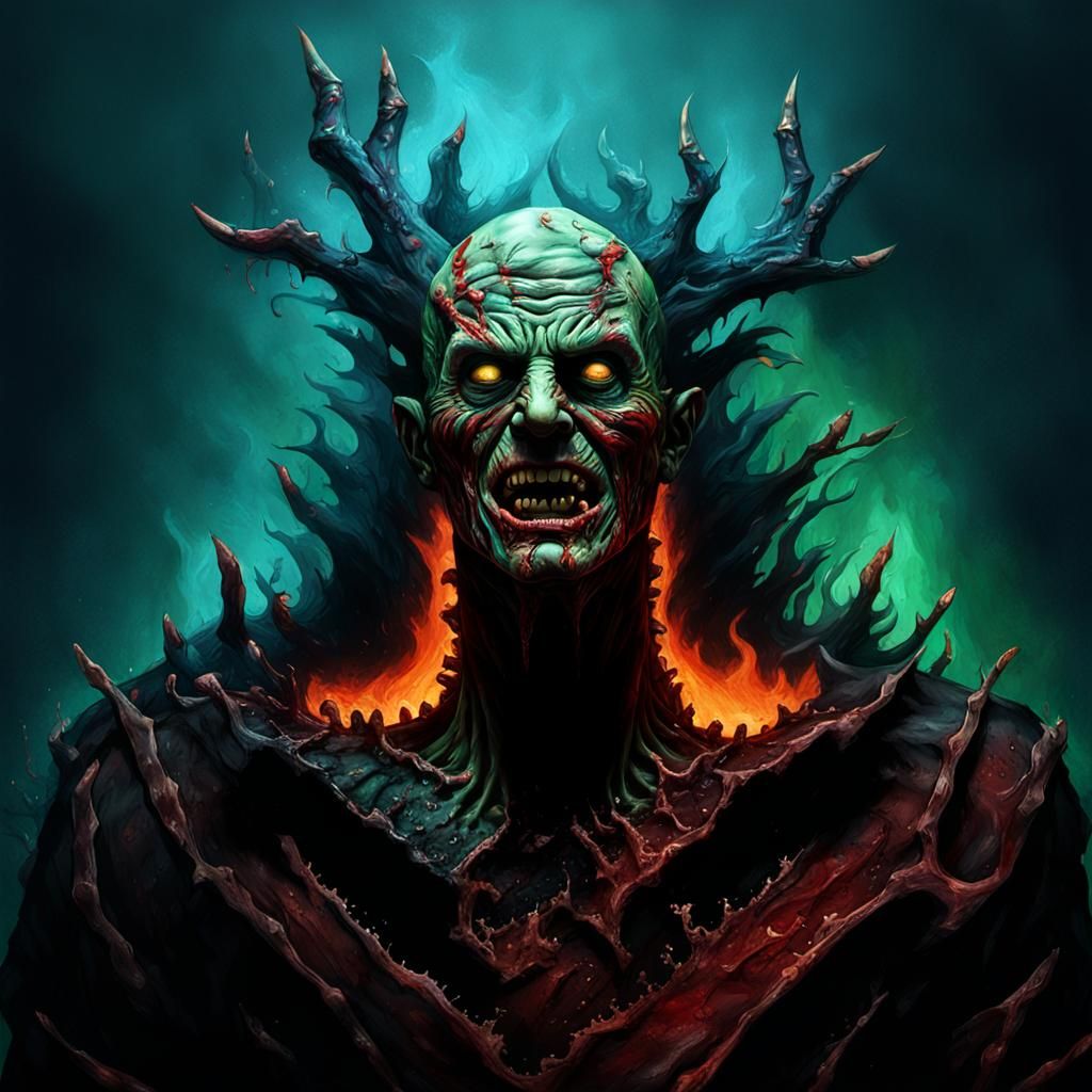 Grotesque Freddy Krueger Portrait in High-Contrast Horror Ar...