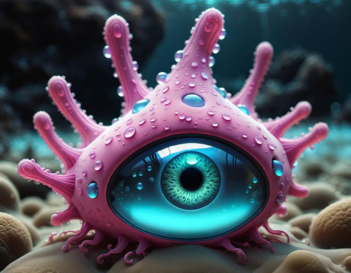 Fluorescent Plush Protozoa in Magmatic Ocean