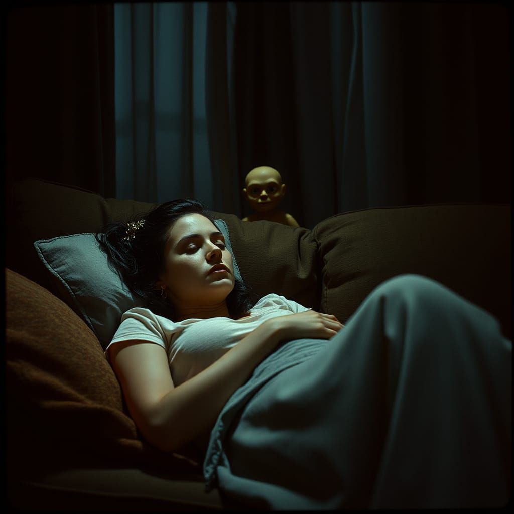 Eerie Puppet Lurks as Woman Naps: Cinematic Horror