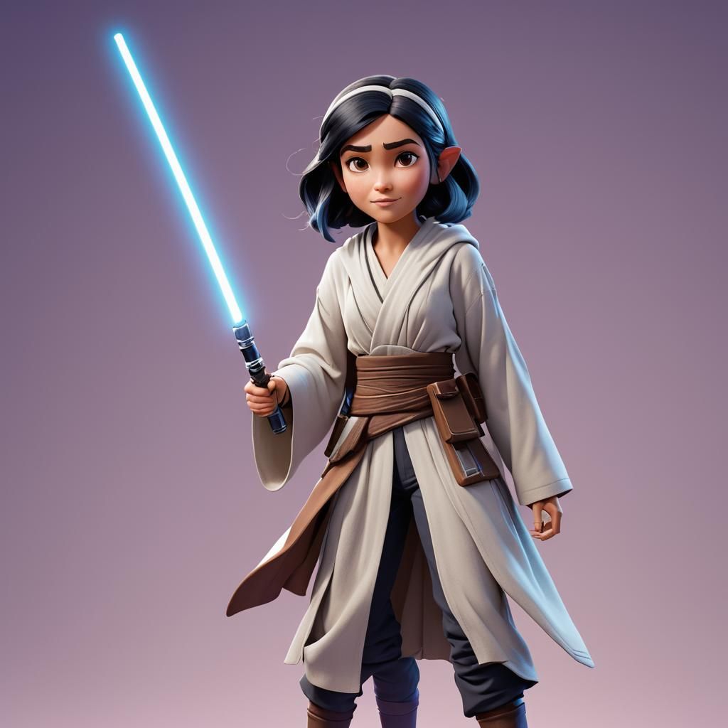 Marinette Dupain Cheng as Jedi in 3D Digital Art