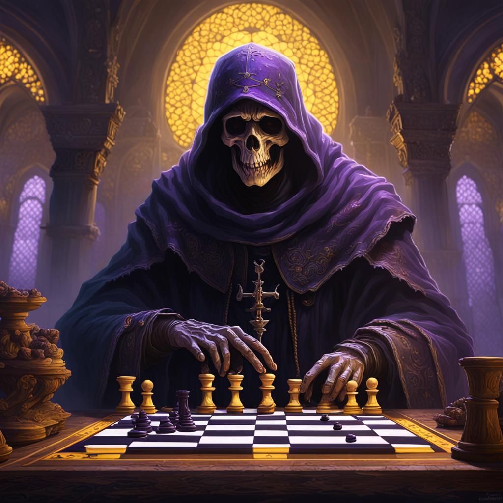 Grim Reaper and God Play Checkers
