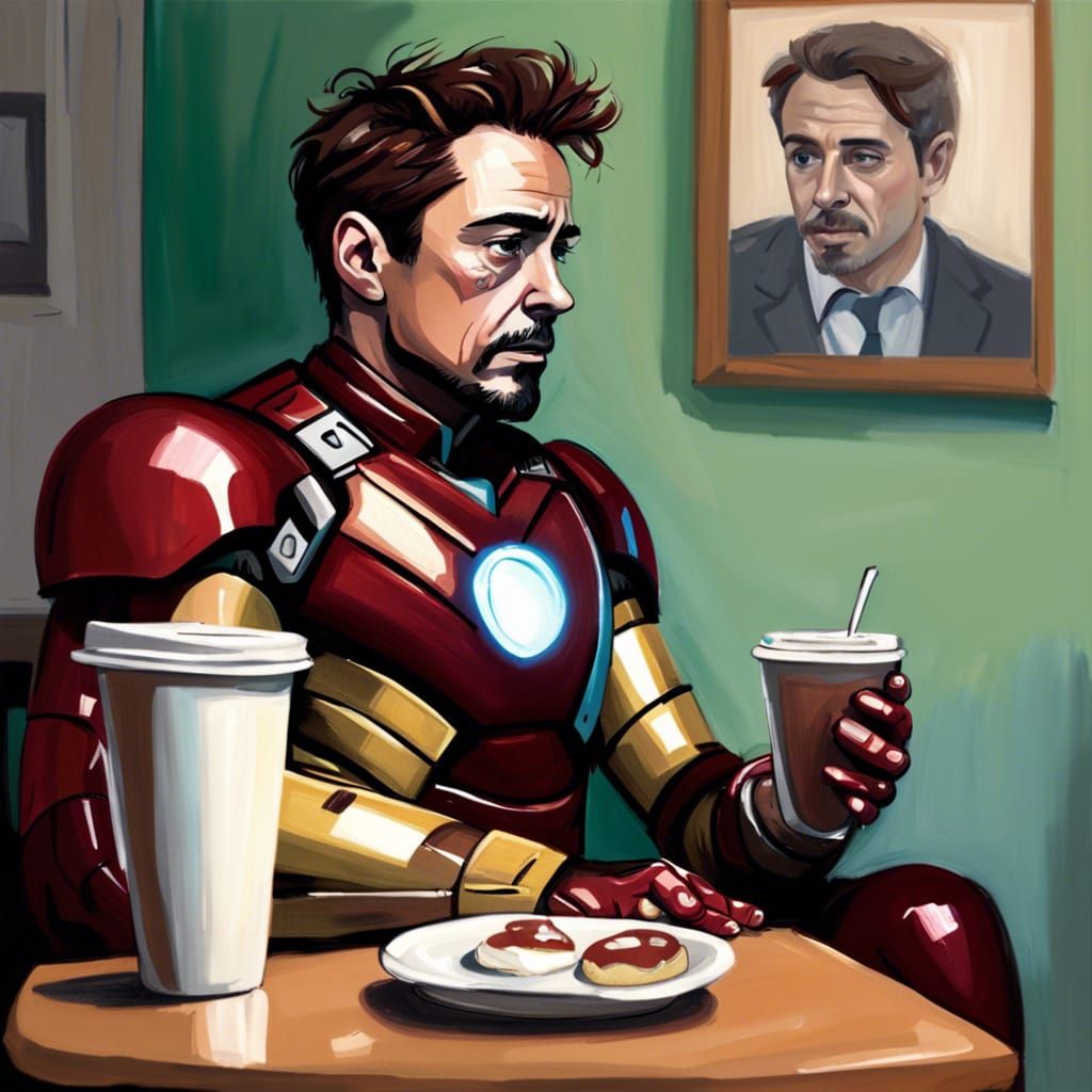 My Rendition of Ironman Having Donuts 🍩 ☕️