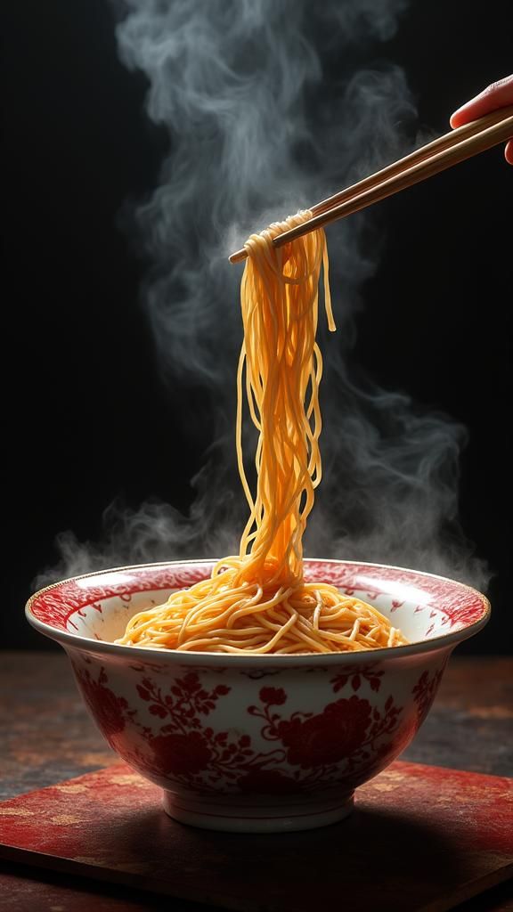Elegant Noodles in Chinese Ceramics: Digital Painting